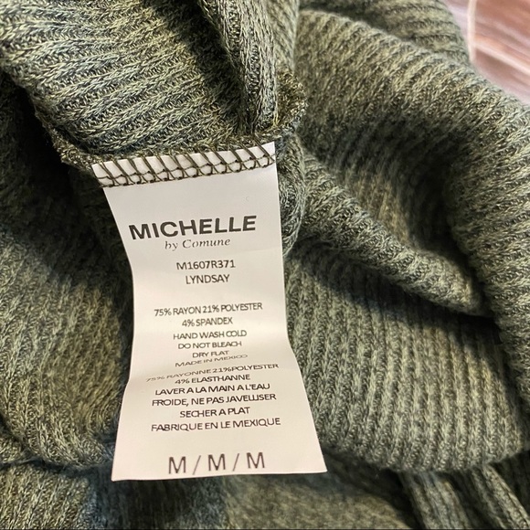 Michelle by Comune Lindsay Mockneck Sleeveless Knit Mini Sweater Dress Green M - Picture 6 of 8